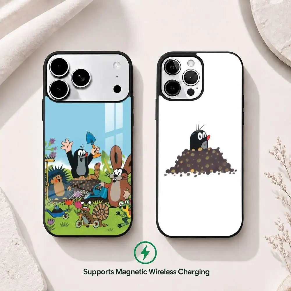 

Cute Cartoon L-Little Moles gift Phone Case For iPhone17,16,15,14,13,12,11 Plus,Pro Allows magnetic wireless charging