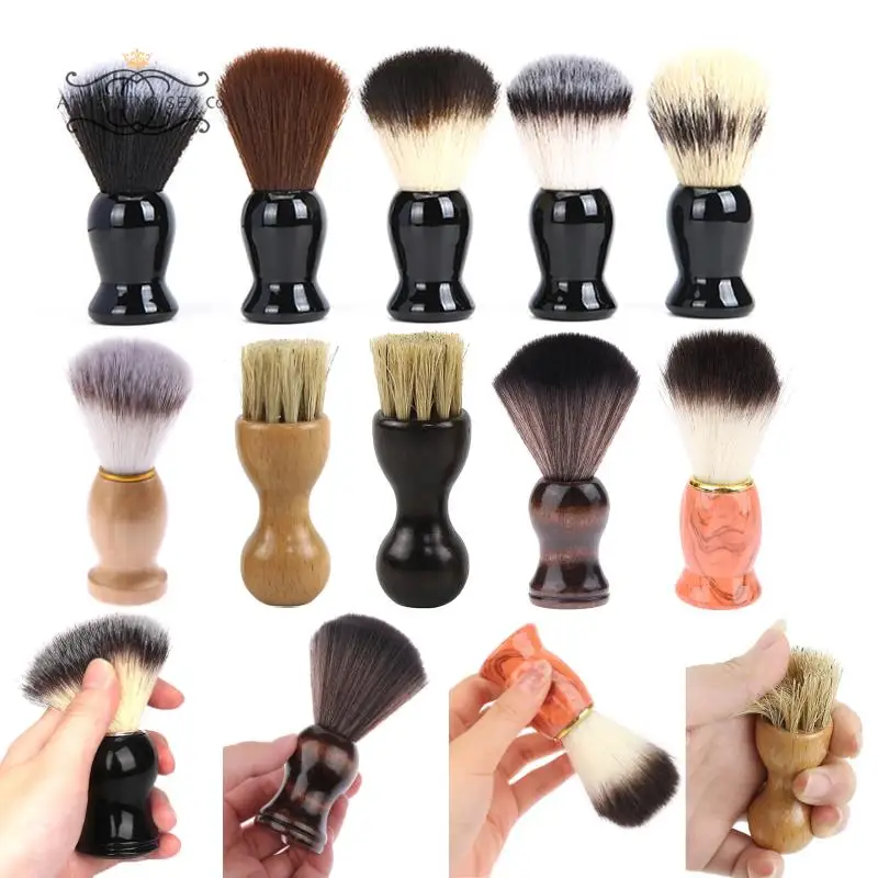 1PC Salon Men Facial Beard Cleaning Shave Tool Badger Hair Men's Shaving Brush Razor Brush With Wood / Plastic Handle