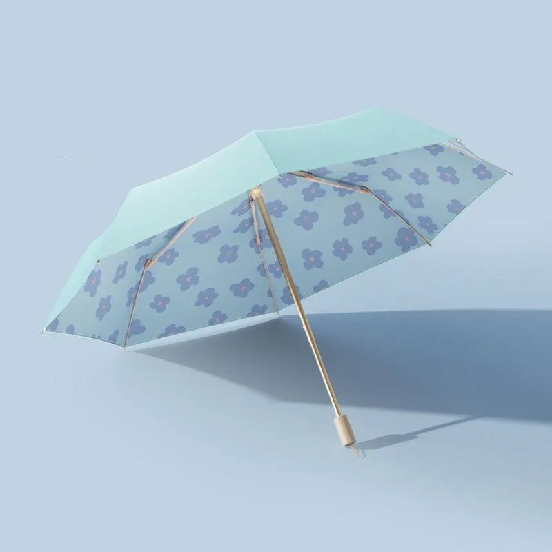 

High-end Fully Automatic Forest Series Double-layer Umbrella for Women Sun Protection and UV Protection Black Plastic Sunshade