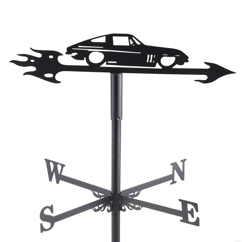 

A0KC Weathervane Stainless Steel Roof Mount Weather Vane Garden Yard Farm Stakes