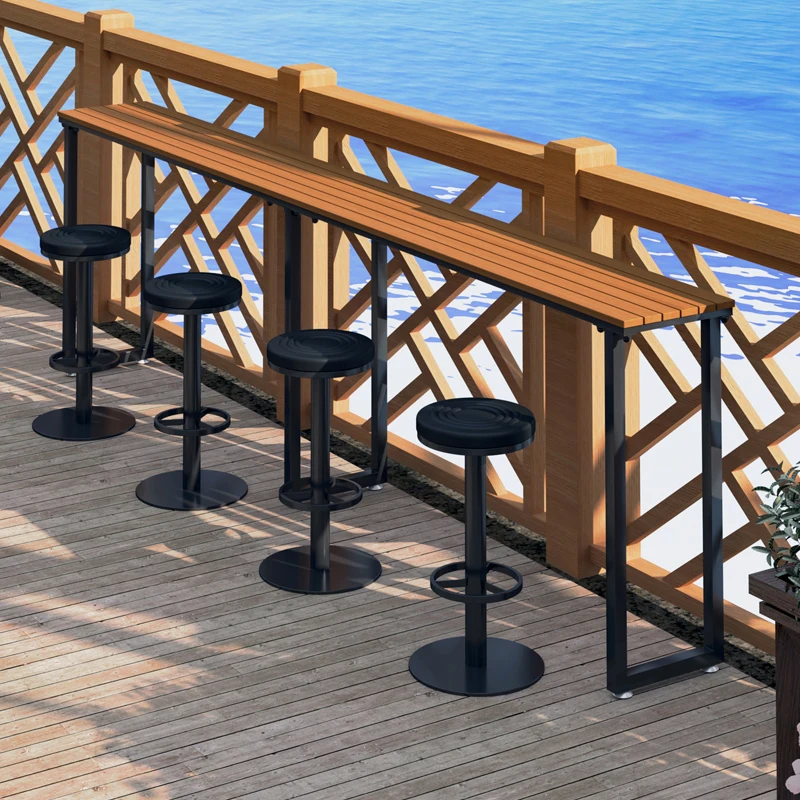 

Барный стул из нержавеющей стали для улицы, поворотный высокий стул — барный стул в индустриальном стиле для парка, сада, магазина с пузырьковым чаем, паба или кафе