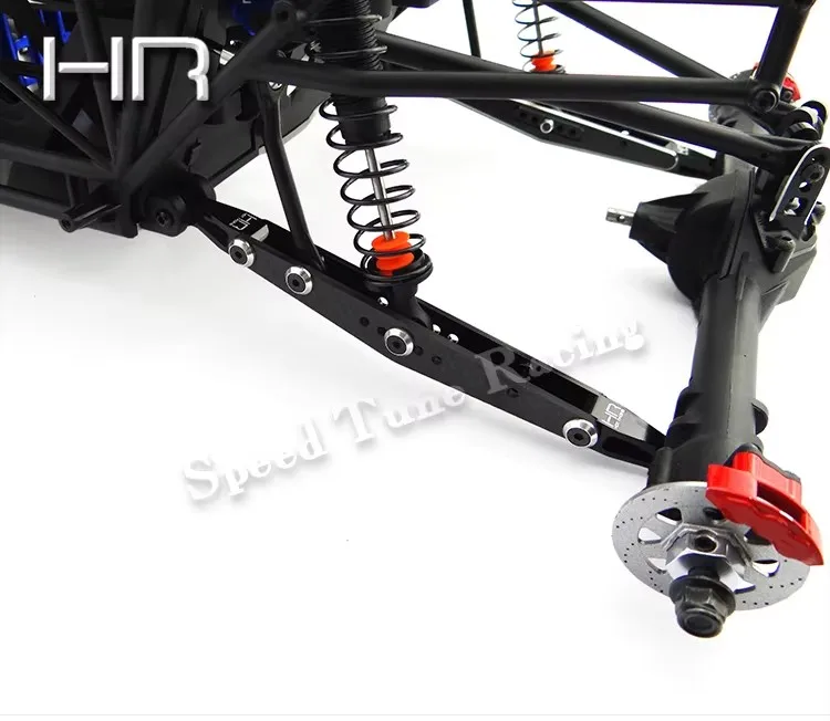 Haste de tração inferior traseira mista de fibra de carbono de liga de alumínio usinada CNC para Losi 1:10 Rock Rey Baja Rey 4WD