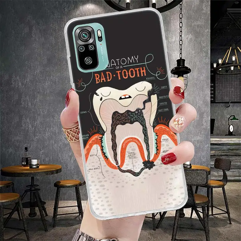 NEW ARRIVAL Dental Anatomy Bad Tooth Soft Phone Case For Xiaomi Redmi 9A 9C 9T 10A 10C 10 9 Prime 10X 8A 8 7A 7 6A 6 Pro K40 K20