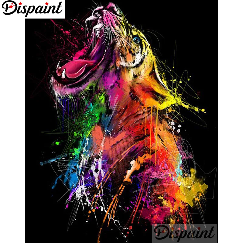 

Dispaint Full Square/Round Drill 5D DIY Diamond Painting "Colored leopard" Embroidery Cross Stitch 3D Home Decor A12982