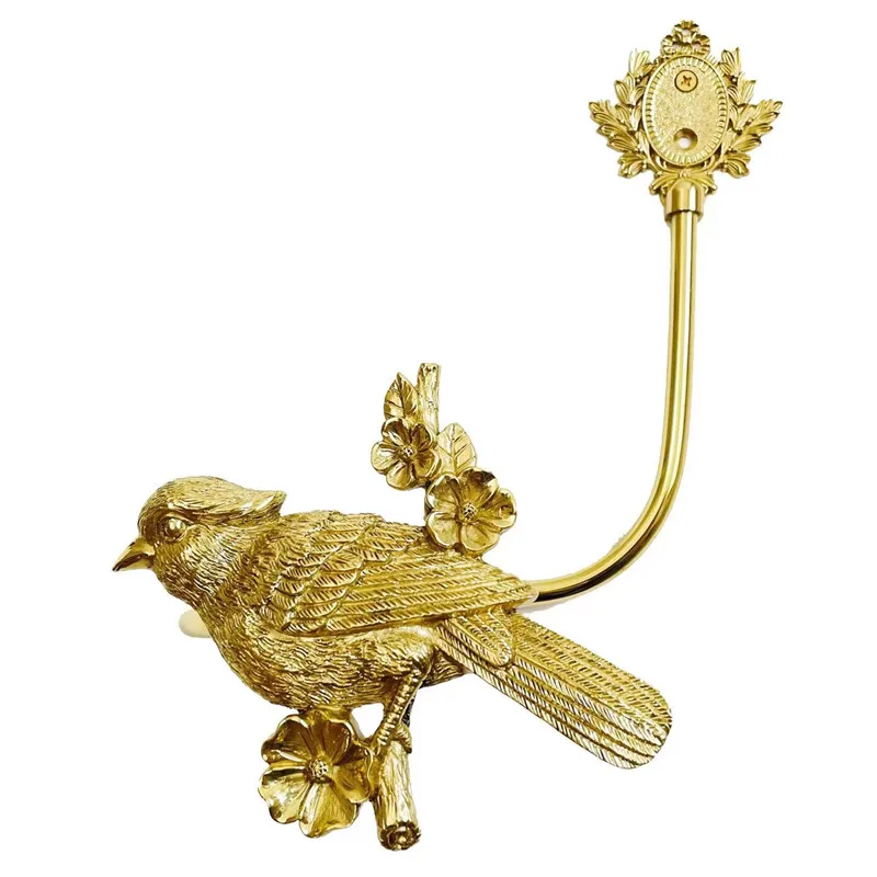 retro solid brass bird horse shape cortina cabides janela dressing hook quarto decorativo hardware dourado 01