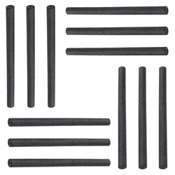 10 Pcs Carbon Rod Graphite Electrode Cylinder Tube Bar Electrolysis Fiber Stick