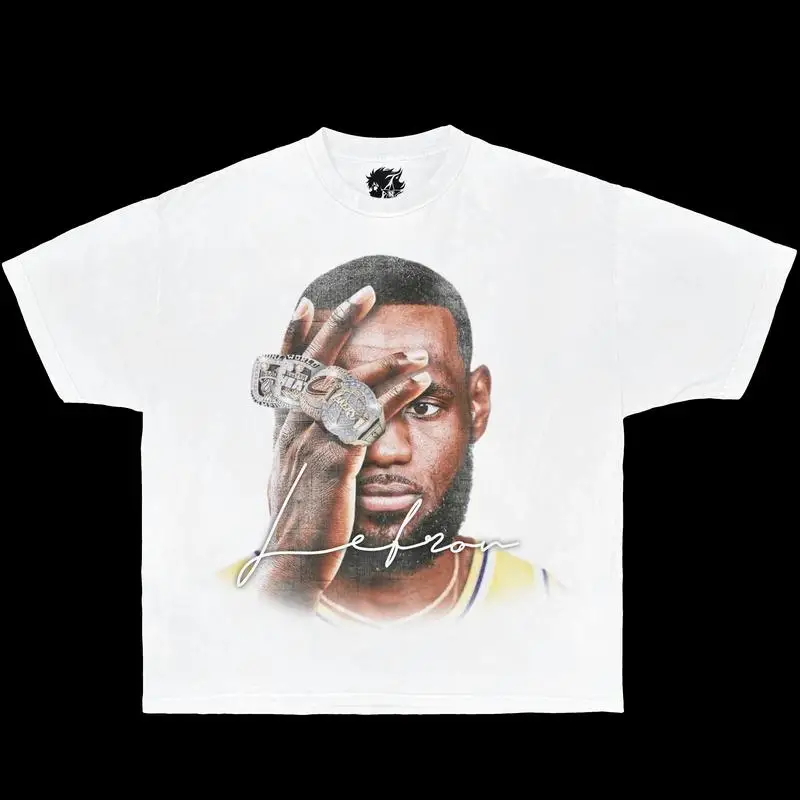 Lebron James Championship Rings Shirt Vintage Basketball Graphic Tee for Men Women Y2k Streetwear