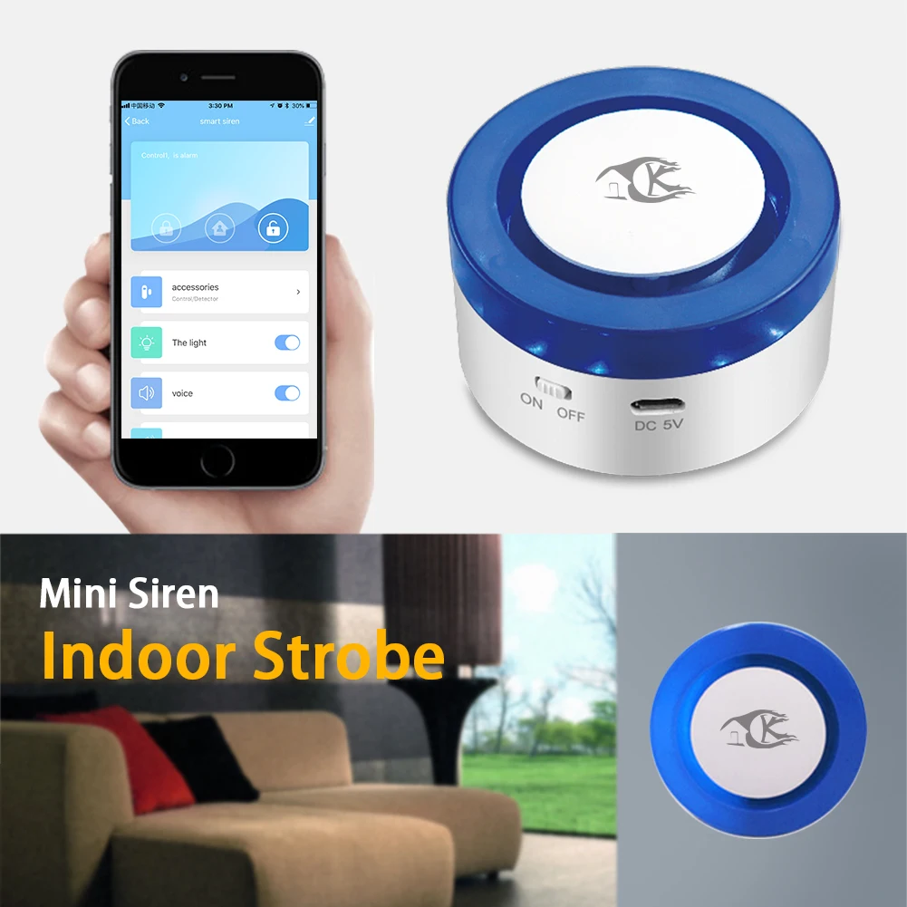 SMARSECUR Tuya Home Security wifi alarm siren for smart life APP WiFi Intruder Burglar System