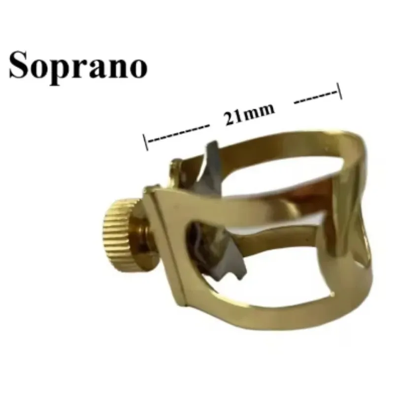 Ligadura de saxofone de metal puro adequada para saxofone alto, tenor, soprano, acessórios para instrumentos de sopro, ajuste de parafuso único