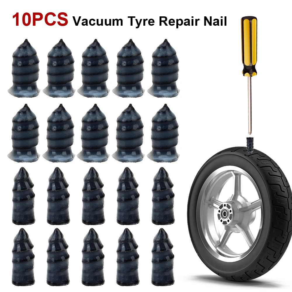 

10pcs Nails Car Tyre Repair Tools Motorcycle Tire Rubber Quick Mending No Dismantling Scooter Bicycle Dirt Pit Bike Accessories