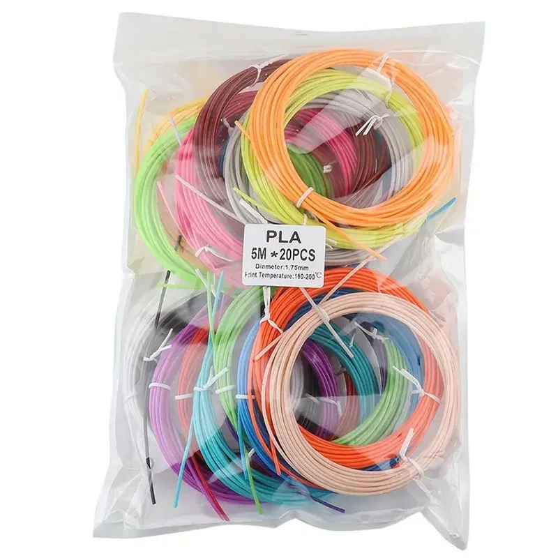 10/20/30 kleuren 3D-penfilament 1,75 mm PLA, elke kleur 16,4 voet (5 m), totaal 492 voet (150 m) 3D-penfilament, willekeurige kleur