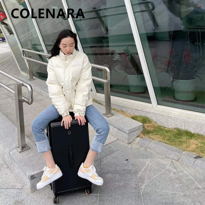 COLENARA 26"28"30"32"34Inch Ultra-large Capacity Luggage ABS + PC Trolley Case Family Travel Essentials Ladies Rolling Suitcase