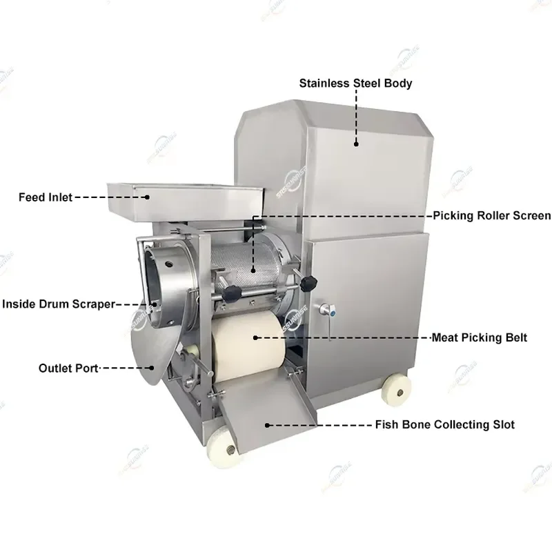 Stainless Steel Fish Minced Fillet Making Machine Fish Meat Separator Fish Removing Machine