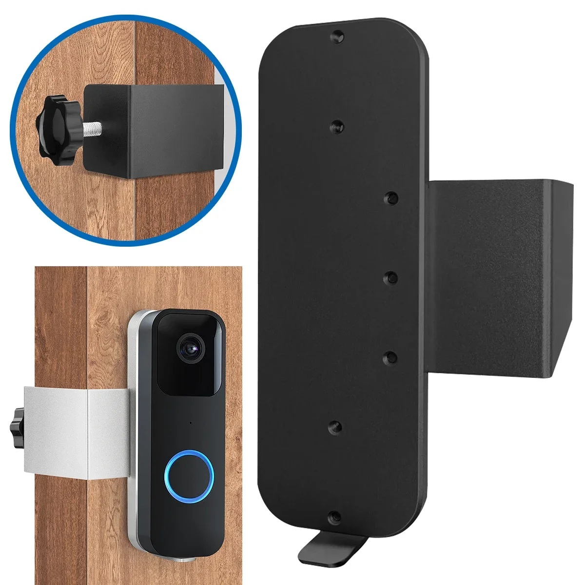 Black Anti-Theft Doorbell Mount Bracket Compatible with Blink Video Doorbell Mount Doorbell Camera Door Mount Punch Free