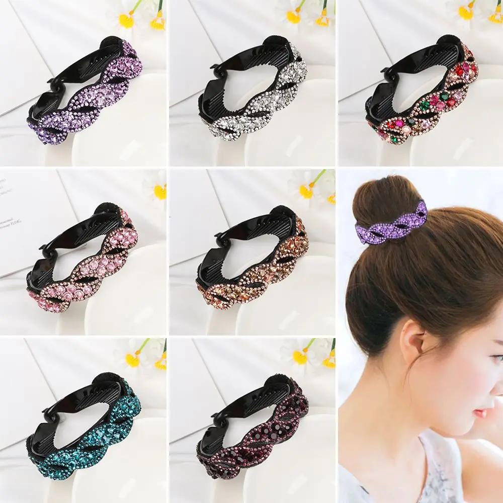 Rhinestone Hair Accessories Ponytail Holder Crystal Hair Claw Headwear Bun Hairpin HairClips