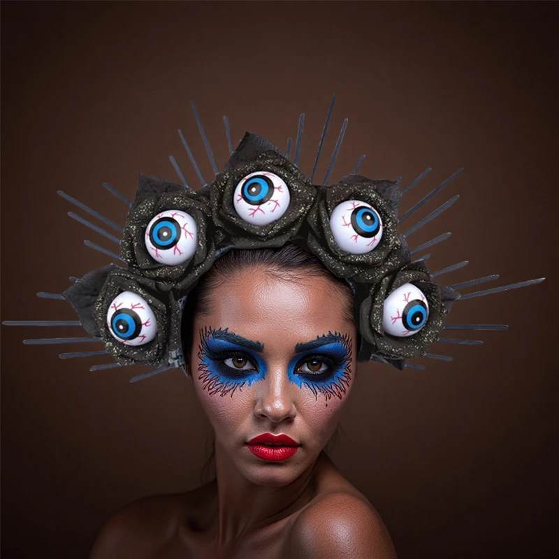 

Vintage Black Rose Headband - Mexican Sugar Skull Inspired Hair Accessory - for Halloween & Dia de Los Muertos Cosplay