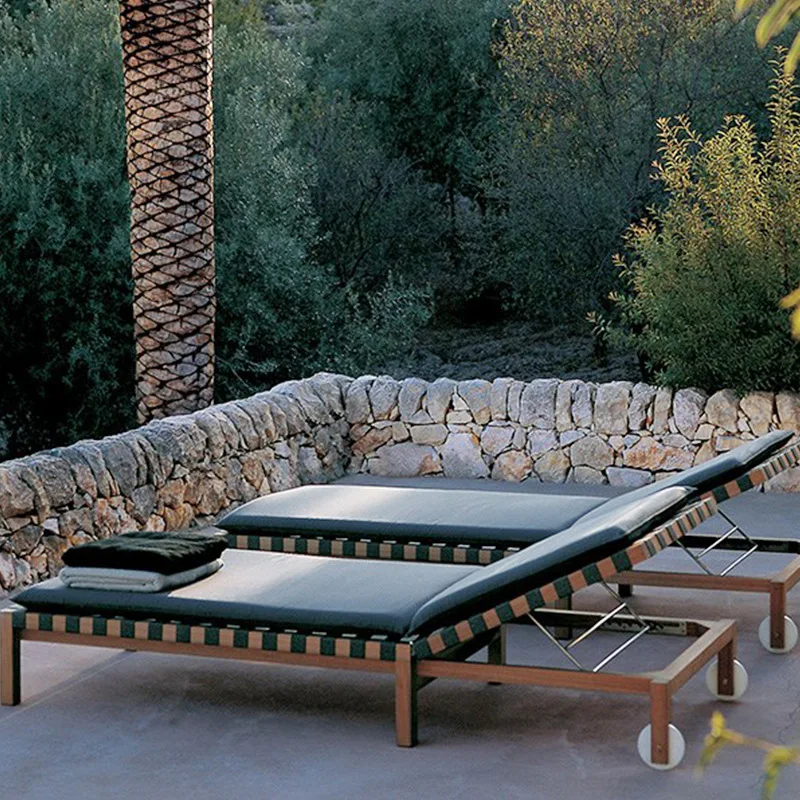 في الهواء الطلق المتسكع فيلا فناء خشب الساج حبل حمام سباحة كرسي الشاطئ شرفة شرفة المتسكع الترفيه #3