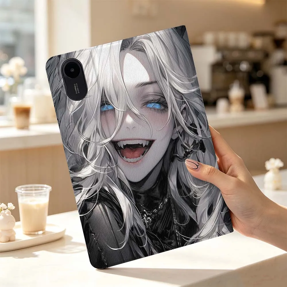 Cartoon Silver Hair Girl Fashion For Xiaomi Poco Redmi Pad 8 2 4 5 6 6S 7 7S SE Pro Max 14 11 8.7 11.2 12.5 Inch Tablet Case