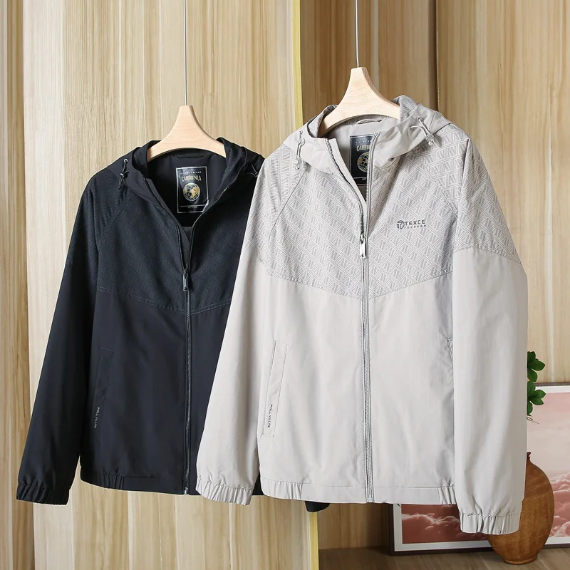 

Мужское ветрозащитное дышащее легкое пальто Sli Urban Jaet Spring Outdoor Spor с капюшоном и принтом букв в стиле пэчворк