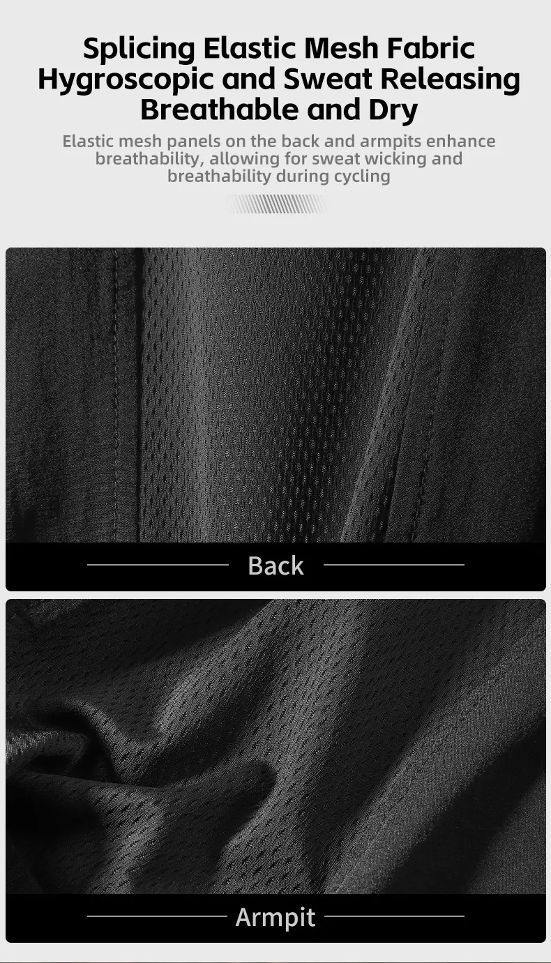 WEST BIKING Herren-Fahrradjacke, leichte, winddichte Fahrradjacke, atmungsaktive Frühlings- und Herbstjacke, Windbreaker mit Kapuze, Sportbekleidung. – Detail 12