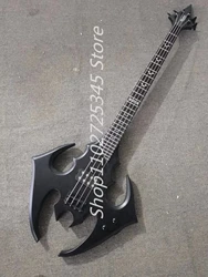 4 string bass, matte black paint, black accessories, rose wood fingerboard, customizable