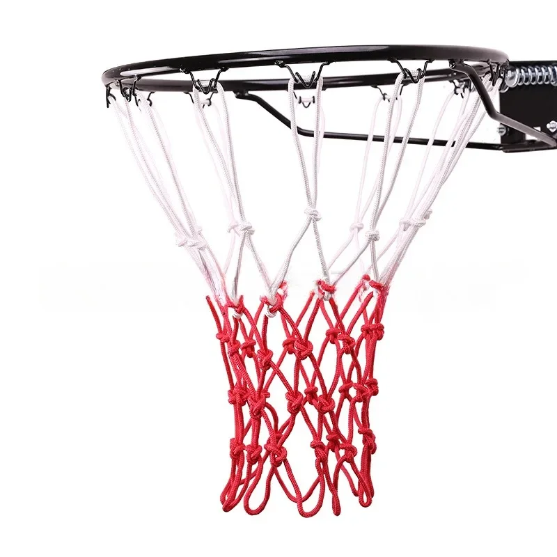 Outdoor Sports Basketball Net Standard Nylon Thread Basketball Hoop Mesh Net Backboard Rim Ball Pum Steel Chain Basketball Net