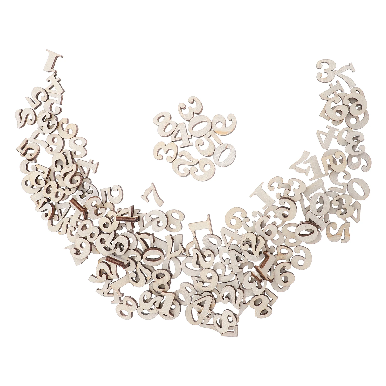 

400pcs Educational Mini Unfinished Wooden Numbers 0-9 For Diy Crafts Scrapbooking Preschool Learning Wood Number Chips Art