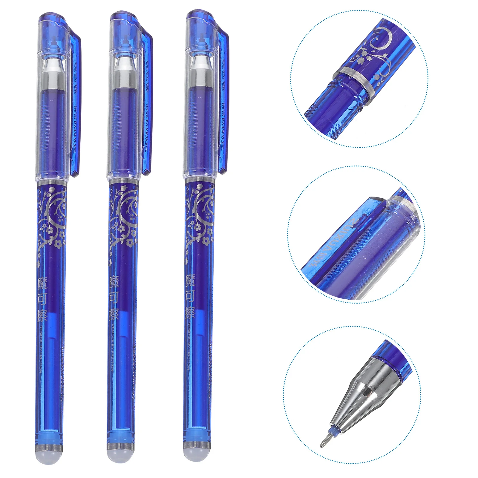 12Pcs Blue Erasable Pens Set Fine Point 0.5mm Quick Dry Writing Pens for Students Office Note Taking Bulk Blue Pen