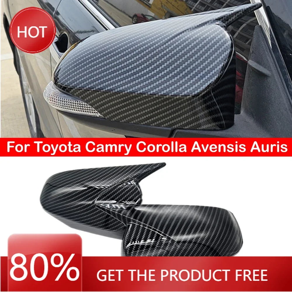

Чехлы на зеркала для Toyota Camry Corolla Avensis Auris, автомобильная наклейка, боковое зеркало заднего вида, крышка крыла, внешняя дверь, вид сзади, Cas
