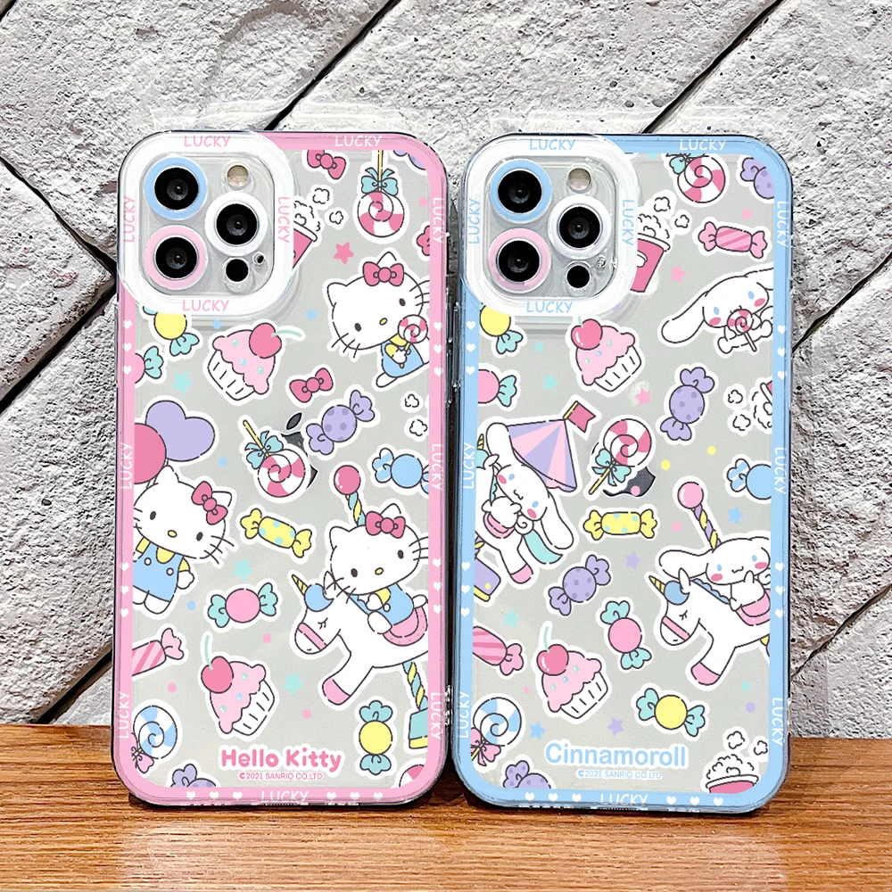 Cinnamoroll Hello Kitty Phone Case for Xiaomi Redmi 14C 13C 12C 10C 9C A3 Note 13 12 11 10 9 Pro Plus 4G 5G Clear TPU Soft Cover