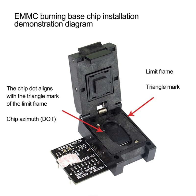 Imagem -03 - Adaptador Emmc V2.5 com Unidades de Caixa de Confronto Bga para Programador Rt809h Rt-bga16901 Bga169bga153