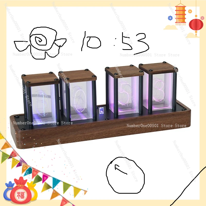 

E-commerce Alarm Clock, Desktop Clock, Quasi-glow Tube Clock, Free Assembly, Creative Alarm Clock Timer, Network Timing