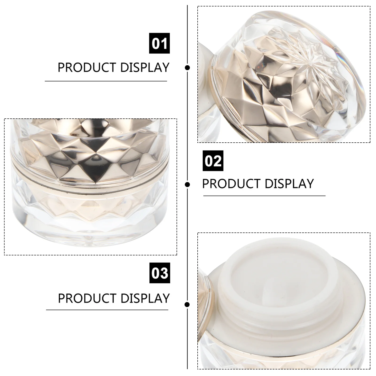Conteneurs de voyage en acrylique, 6 pièces, Mini petits pots en plastique, boîtes de rangement d'échantillon de crème rechargeables, baume facial anti-fuite