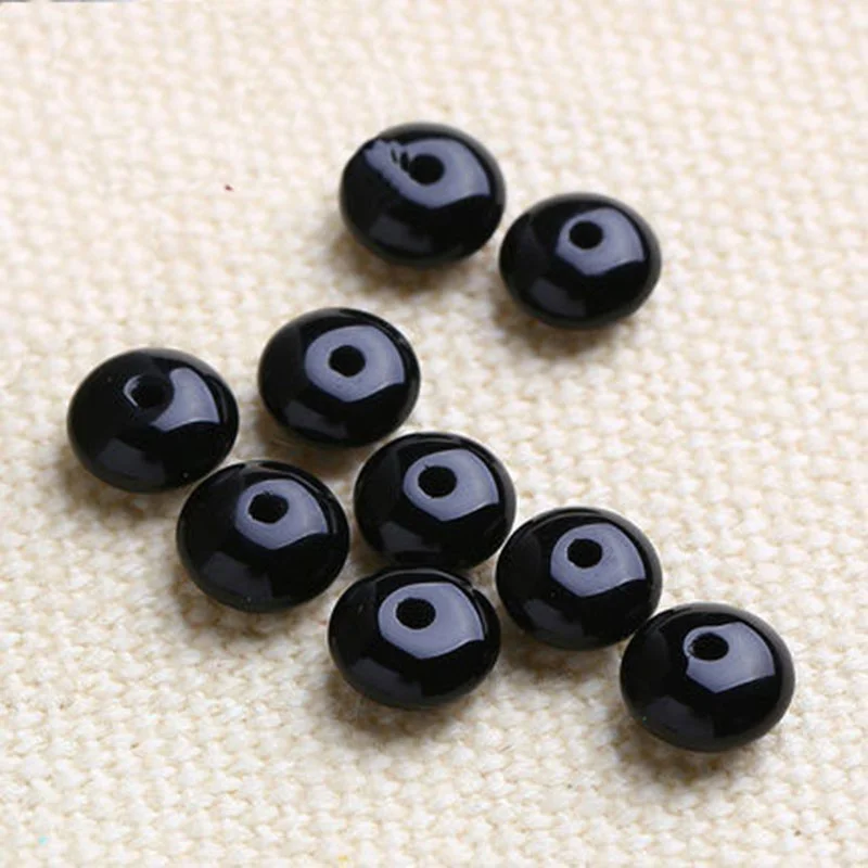 4A Natural Black Agate Single Bead DIY Beads Crystal Jewelry Making
