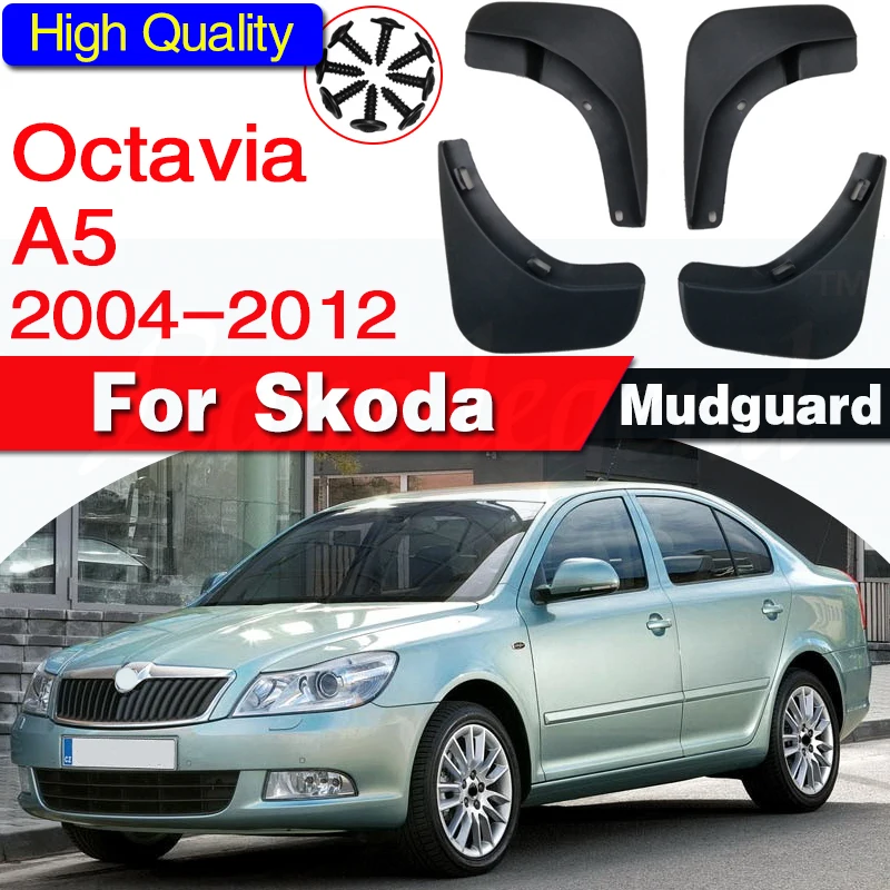 Car Mud Flaps For Skoda Octavia A5 2004-2012 4Dr Mudflaps Splash Guards Mud Flap Mudguards Fender 2011 2010 2009 2008 2007 2006