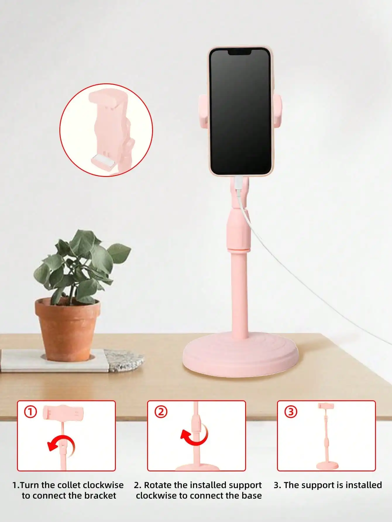 

Настольный держатель для телефона для прямых трансляций, регулируемый, с подставкой-кронштейном для смартфона, мобильного телефона, штатива