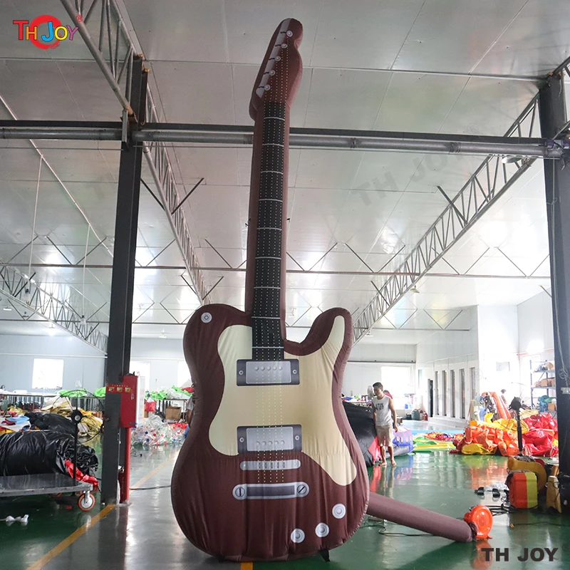 Настроить уличную гигантскую надувную гитару, модель, большой рекламный концертный музыкальный инструмент, гитара для украшения магазина