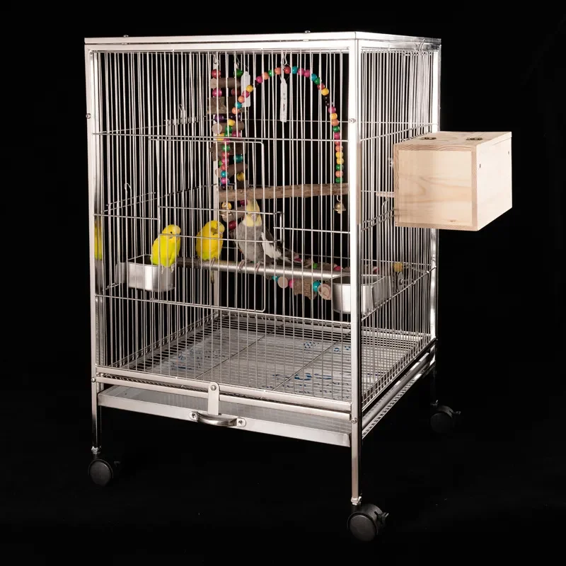 For Medium Large Parrot Cage Transparent Stainless Steel Breeding Cage Suitable for Xuanfeng Peony Parrots Durable Bird House