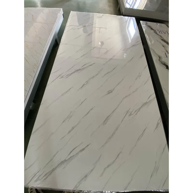 

2026 2025 Waterproof Interior Decorative SPC UV Marble Glossy Plastic Sheet Board Wall Panel 7.10