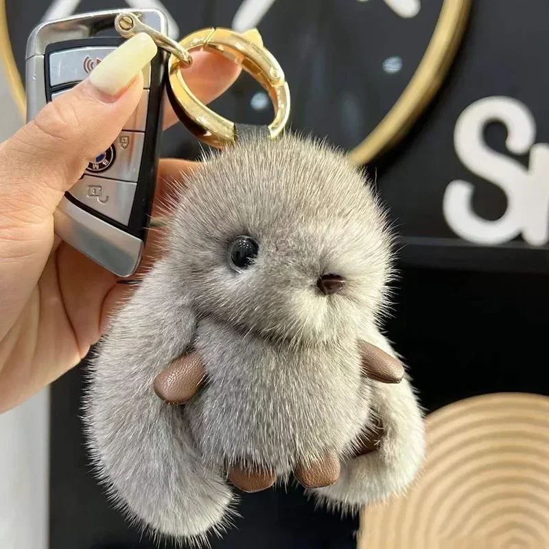 Bunny Stuffed Animal Plush Toy Rabbit Fur Keychain Fluffy Soft  Fuzzy Accessories Furry Key Chain Cute Rabbit Keychain