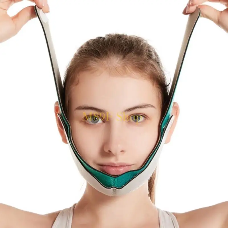 M89F 얼굴 셰이퍼 턱 뺨 리프트 벨트 브레이스를위한 탄성 얼굴 슬리밍 붕대 V 라인