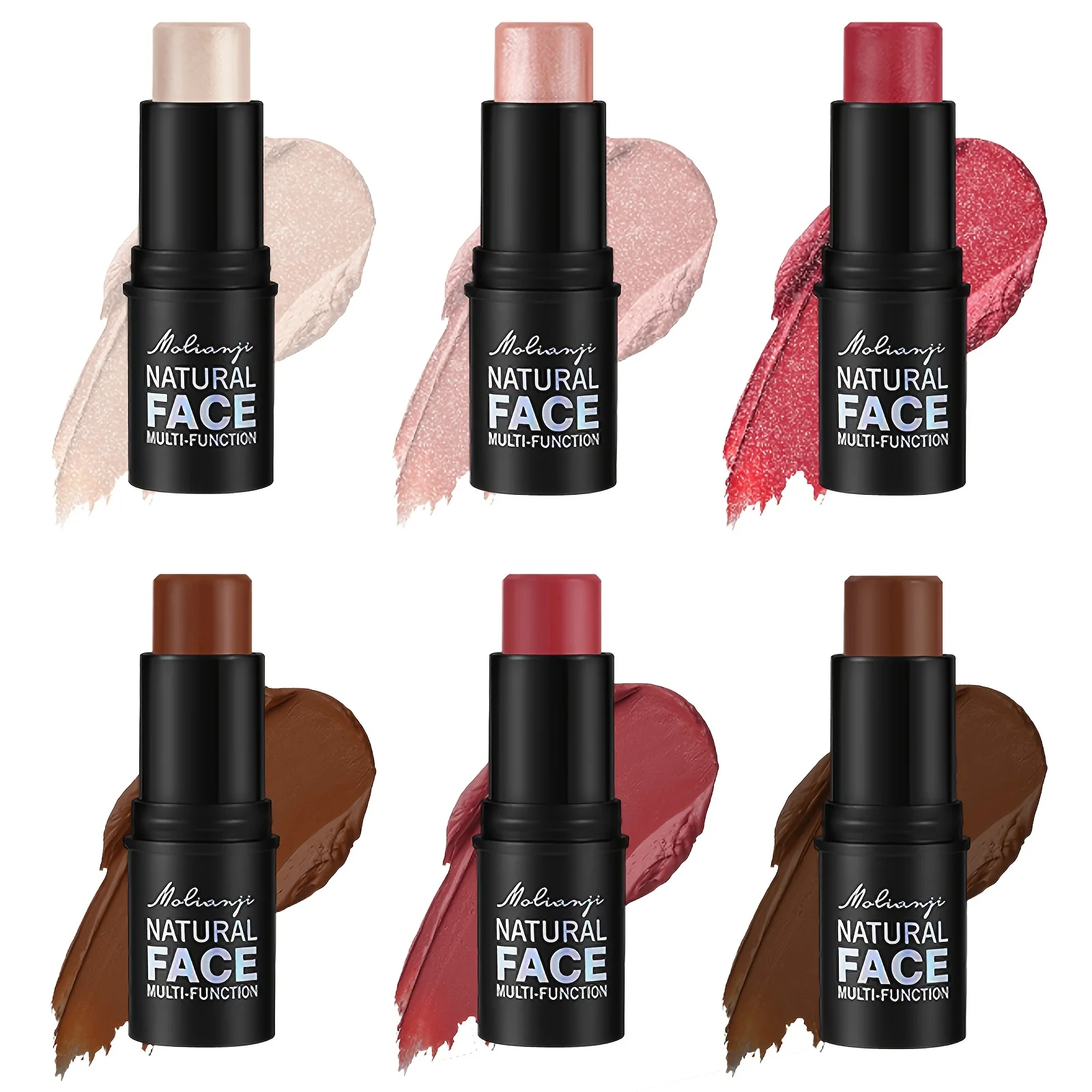 عصا كونتور أحمر الخدود شديدة اللمعان، عصا ظلال تفتيح، كريم أحمر خدود الوجه ستيريو لتفتيح دودة القز، مكياج متعدد الوظائف، متعدد الألوان اختياري، مستحضرات تجميل يومية للفتيات #1