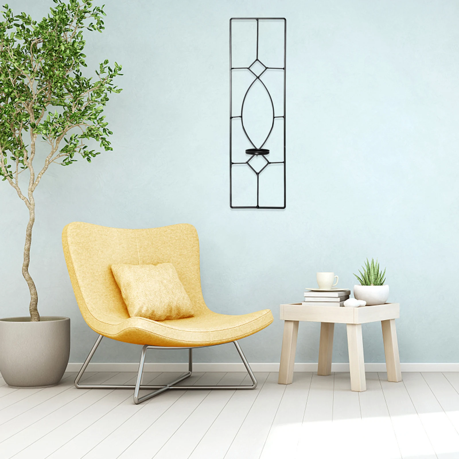 

Wall Hanging Candlestick Ironwork Home Decor Safe Material Unique Craftsmanship Chic Wall-mounted Candleholder Elegant