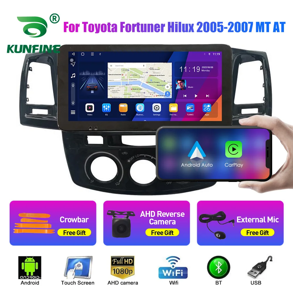 

10,33-дюймовый автомобильный радиоприемник для Toyota Fortuner 05-07 MT 2Din Android, восьмиядерный автомобильный стерео GPS-навигатор, плеер QLED, экран Carplay