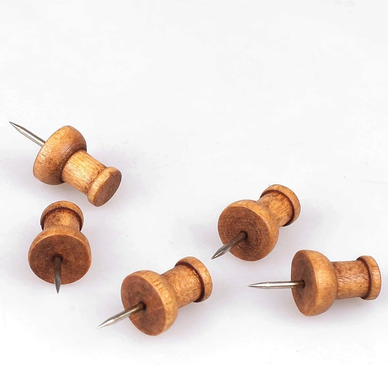 Wood Push Pins Map Tacks Marking Pins Wooden Map Thumb Tacks With Metal Point For Cork Bulletin Board Craft Projects