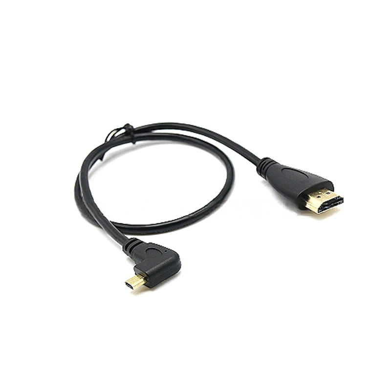 HDMI‑compatible Micro HDMI‑compatible V1.4 Cable 90 Degree Left Angle Male to HDTV 1080P For Camera HDTV