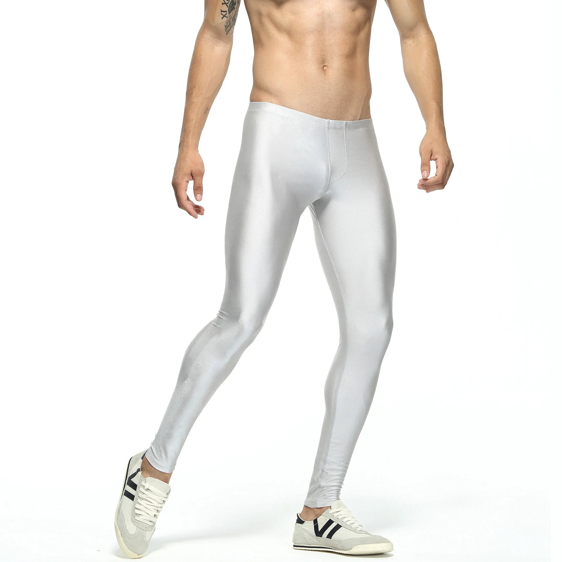 Solid Mens Leggings Running Tights Men Compression Pants Sexy Fitness Gym Basketball Tights