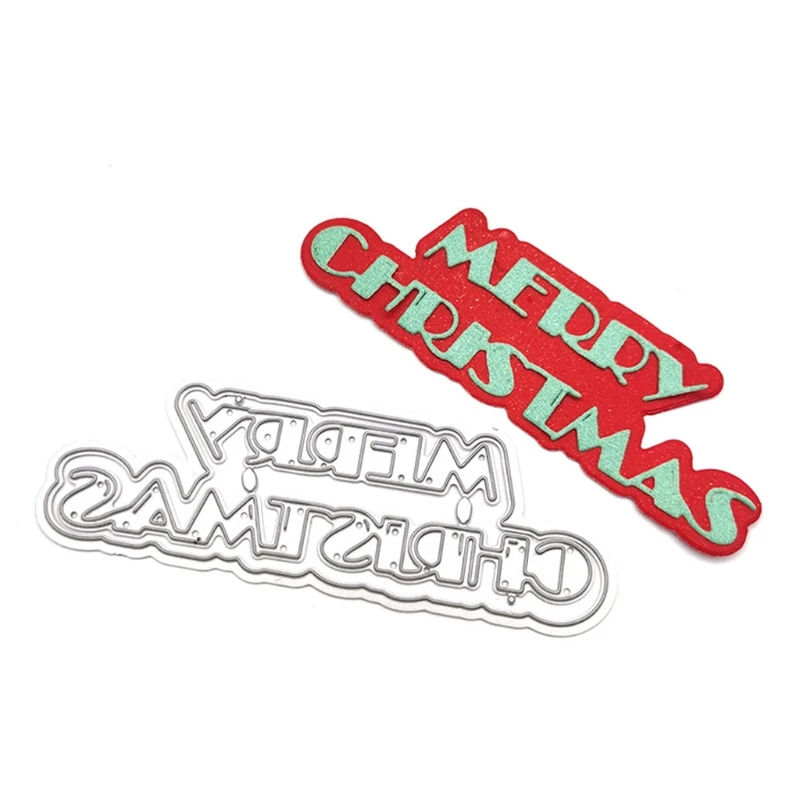 367A Christmas Theme Metallic Cutting Dies Decorative Merry Christmas Words Die Cuts