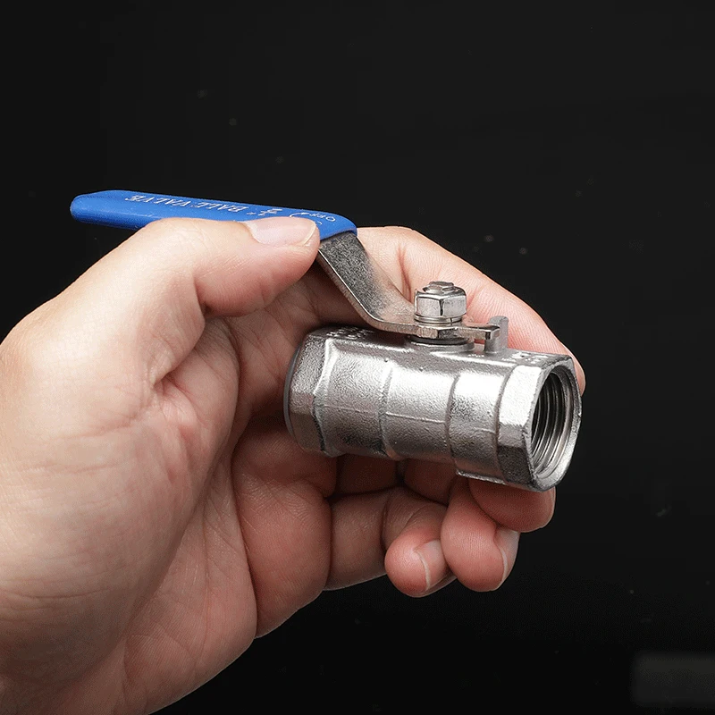 

304 stainless steel one piece ball valve 1/2 "female thread valve, water pipe switch, pipeline accessories 1pc
