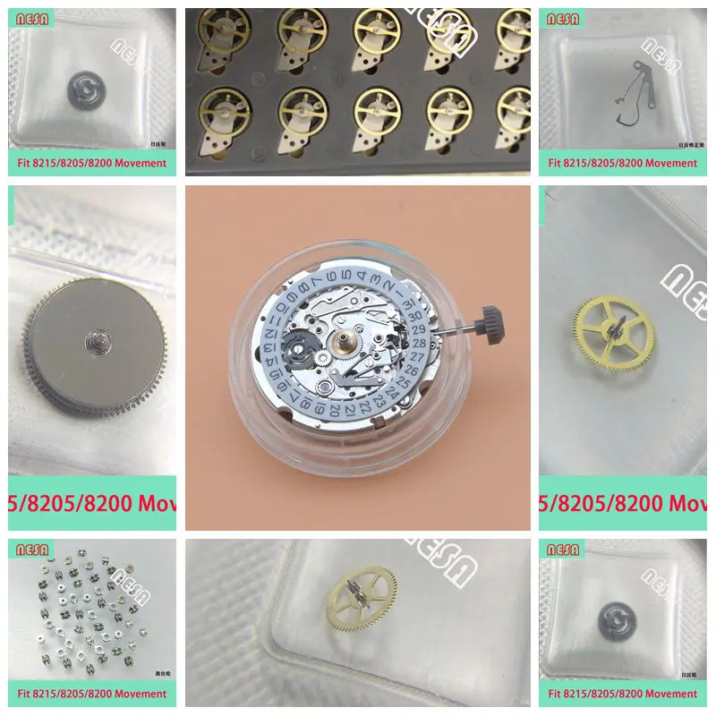 Movement Repair Parts 8200 8205 8215 82S5 82S7 Automatic Calendar Hammer Rotor Screw Splint Minute Wheel For Watch Repair Parts
